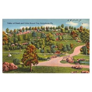 Valley of Death and Little Round Top Gettysburg Pennsylvania Postcard